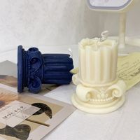 Vintage Style Solid Color Wax Candle main image 3