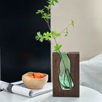 Einfacher Stil Einfarbig Holz Glas Vase Künstliche Dekorationen main image 1