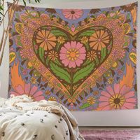 Retro Pastoral Heart Shape Flower Polyester Tapestry main image 4