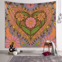 Retro Pastoral Heart Shape Flower Polyester Tapestry main image 3