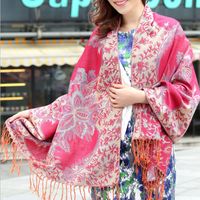 Women's Retro Ethnic Style Flower Polyester Tassel Shawl main image 2