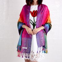 Women's Ethnic Style Bohemian Gradient Color Cotton Tassel Shawl sku image 5