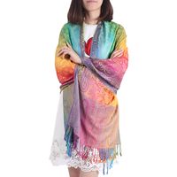 Women's Ethnic Style Bohemian Gradient Color Cotton Tassel Shawl main image 3