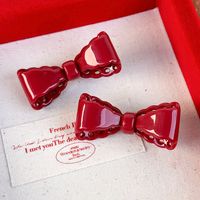 Women's Glam Cute Solid Color Bow Knot Alloy Resin Hair Clip main image 9