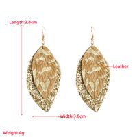 1 Pair Elegant Leaf Plating Pu Leather Alloy Drop Earrings main image 2