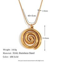 Ig Style Curve Solid Color Stainless Steel Plating 18k Gold Plated Pendant Necklace main image 2