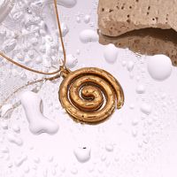 Ig Style Curve Solid Color Stainless Steel Plating 18k Gold Plated Pendant Necklace main image 6
