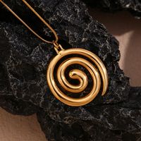 Ig Style Curve Solid Color Stainless Steel Plating 18k Gold Plated Pendant Necklace main image 5
