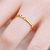 Titanium Steel Gold Small Square Ring Gift Popular Jewelry Titanium Steel Square Ring sku image 1