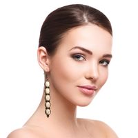 1 Pair Elegant Oval Inlay Alloy Turquoise Turquoise Drop Earrings main image 3