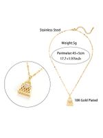 Elegant Bag Stainless Steel Inlay Zircon 18k Gold Plated Pendant Necklace main image 2