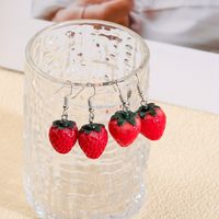 1 Pair Cute Strawberry Resin Drop Earrings main image 4