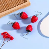1 Pair Cute Strawberry Resin Drop Earrings main image 5