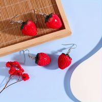 1 Pair Cute Strawberry Resin Drop Earrings main image 7