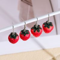 1 Pair Cute Strawberry Resin Drop Earrings main image 3