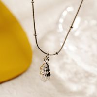 304 Stainless Steel 18K Gold Plated Beach Simple Style Plating Conch Pendant Necklace main image 5