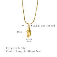304 Stainless Steel 18K Gold Plated Beach Simple Style Plating Conch Pendant Necklace sku image 2