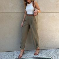 Women's Daily Casual Retro Solid Color Ankle-length Dress Pants main image 2
