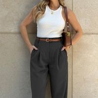 Women's Daily Casual Retro Solid Color Ankle-length Dress Pants main image 3