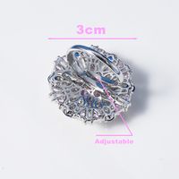 Glamour Romantique Brillant Flocon De Neige Le Cuivre Placage Incruster Zircon Plaqué Rhodium Femmes Anneau Ouvert main image 2