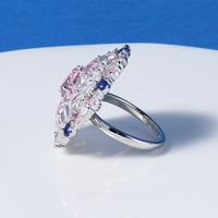 Glam Romantic Shiny Snowflake Copper Plating Inlay Zircon Rhodium Plated Women's Open Rings main image 4