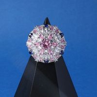 Glam Romantic Shiny Snowflake Copper Plating Inlay Zircon Rhodium Plated Women's Open Rings sku image 1