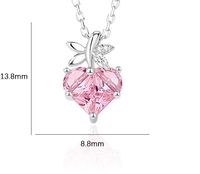 Lady Heart Shape Sterling Silver Inlay Zircon Pendant Necklace main image 6