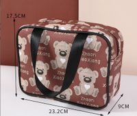 Cute Little Bear Pu Leather Square Oval Makeup Bags sku image 13