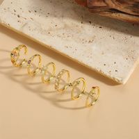 Vintage Style Simple Style Commute Cross Copper Plating Inlay Zircon 14k Gold Plated Open Rings main image 3