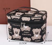 Cute Little Bear Pu Leather Square Oval Makeup Bags sku image 10