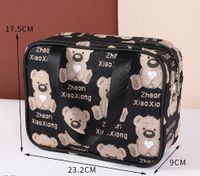 Cute Little Bear Pu Leather Square Oval Makeup Bags sku image 14