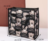 Cute Little Bear Pu Leather Square Oval Makeup Bags sku image 17
