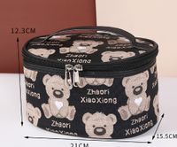 Cute Little Bear Pu Leather Square Oval Makeup Bags sku image 8