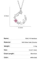 Sweet Simple Style Wreath Sterling Silver Zircon Pendant Necklace main image 2
