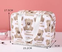 Cute Little Bear Pu Leather Square Oval Makeup Bags sku image 12