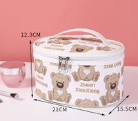 Cute Little Bear Pu Leather Square Oval Makeup Bags sku image 6