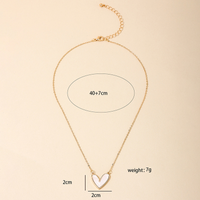 Ig Style Sweet Simple Style Heart Shape Alloy Plating Inlay Shell Women's Necklace main image 2