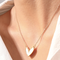 Ig Style Sweet Simple Style Heart Shape Alloy Plating Inlay Shell Women's Necklace main image 6