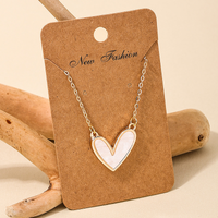 Ig Style Sweet Simple Style Heart Shape Alloy Plating Inlay Shell Women's Necklace main image 4