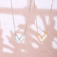 Ig Style Sweet Simple Style Heart Shape Alloy Plating Inlay Shell Women's Necklace main image 1
