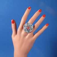 Glam Romantic Shiny Snowflake Copper Plating Inlay Zircon Rhodium Plated Women's Open Rings main image 3