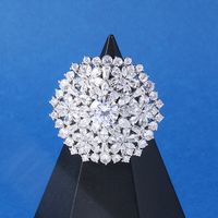 Glam Romantic Shiny Snowflake Copper Plating Inlay Zircon Rhodium Plated Women's Open Rings sku image 2