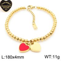 Sweet Heart Shape Titanium Steel 18K Gold Plated Bracelets In Bulk sku image 9
