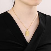 Acero Inoxidable Chapados en oro de 18k Básico Enchapado Letra Collar Colgante main image 8