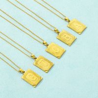 Stainless Steel 18K Gold Plated Basic Plating Letter Pendant Necklace main image 3