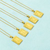Stainless Steel 18K Gold Plated Basic Plating Letter Pendant Necklace main image 4