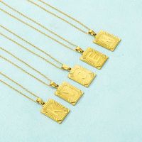 Stainless Steel 18K Gold Plated Basic Plating Letter Pendant Necklace main image 7