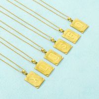 Stainless Steel 18K Gold Plated Basic Plating Letter Pendant Necklace main image 6