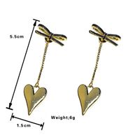 1 Pair Romantic Heart Shape Plating Chain Alloy Gold Plated Drop Earrings main image 2