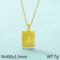 Stainless Steel 18K Gold Plated Basic Plating Letter Pendant Necklace sku image 1